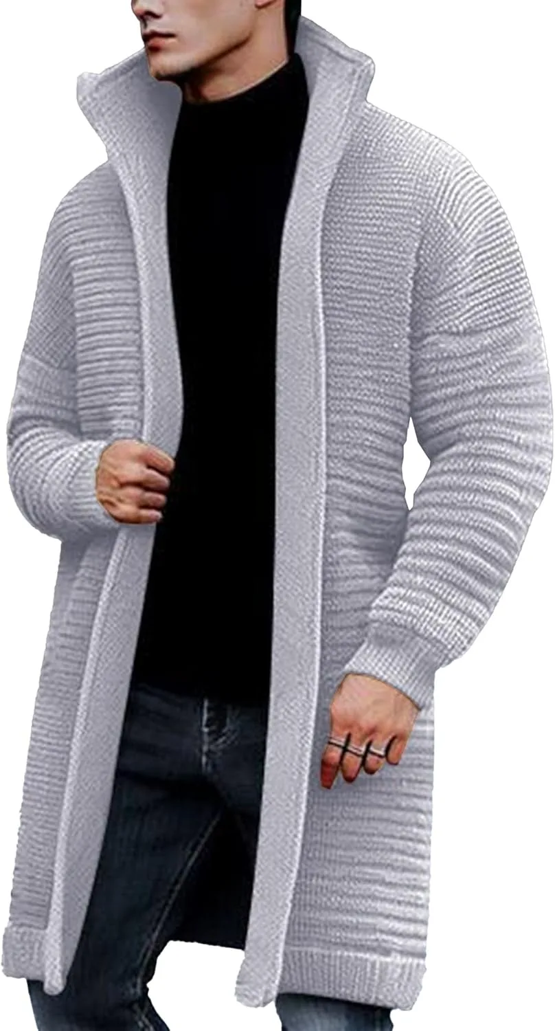 

Мужской кардиган с шалью воротником, свободный, с карманами QOAAIE