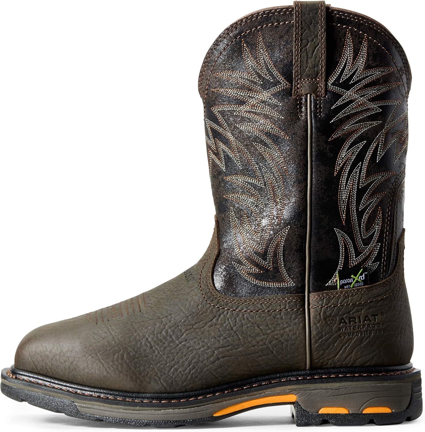 Мужские ботинки ARIAT Workhog с широким квадратным носком, водонепроницаемые, с защитой Metguard и композитным носком, черный — фото 2