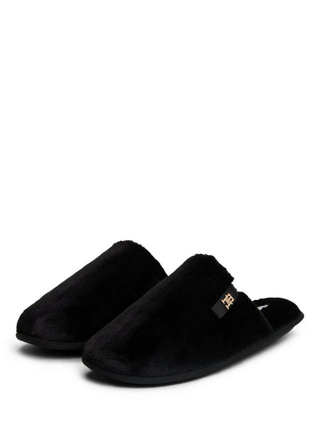 TH Monogram тапочки из искусственного меха Tommy Hilfiger, Black — фото 2