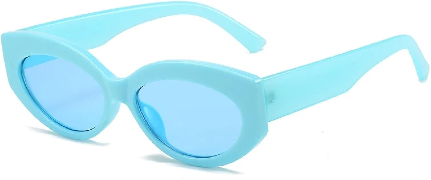 

Ретро-солнцезащитные очки «кошачий глаз» с овальными линзами, модные очки для женщин, защита от УФ-излучения UV400, трендовые солнцезащитные очки для мужчин WNCKSQ, Blue Blue