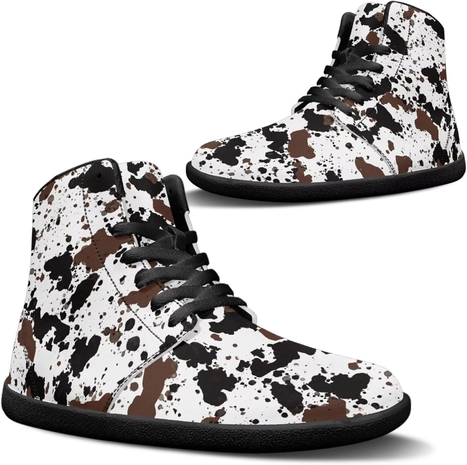 

Мужские кроссовки Binienty, высокие, из ПУ, широкие, противоскользящие, для бега и кросс-тренинга, без амортизации, Art Cow Print