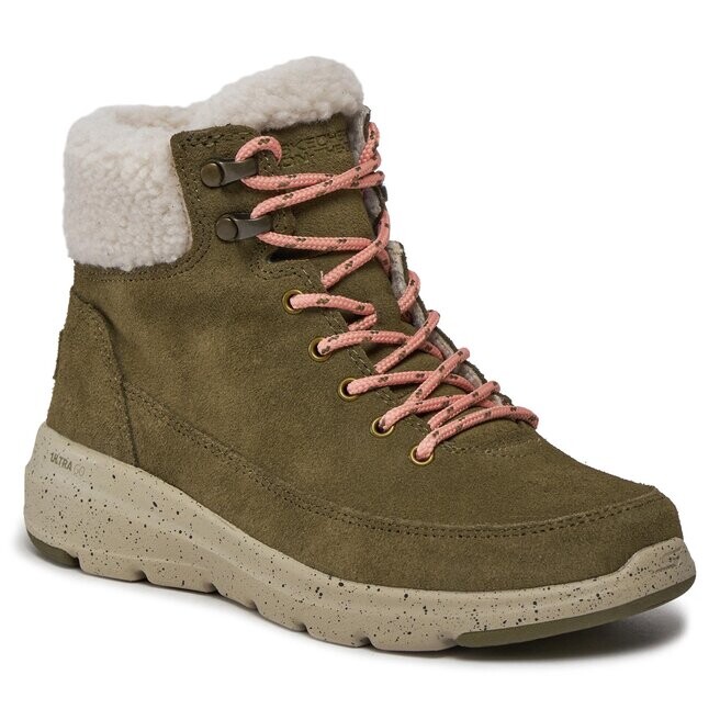 Ботинки женские Skechers GlacialUltra с мехом, черный, хаки