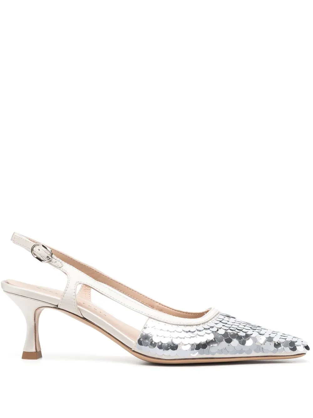 Босоножки с пайетками Roberto Festa, серебяный