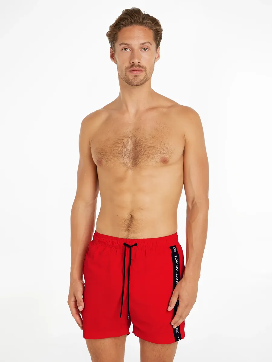 

Купальные шорты Tommy Hilfiger Swimwear "SF MEDIUM DRAWSTRING SIDE TAPE", с лентами с логотипом, цвет Hot Heat