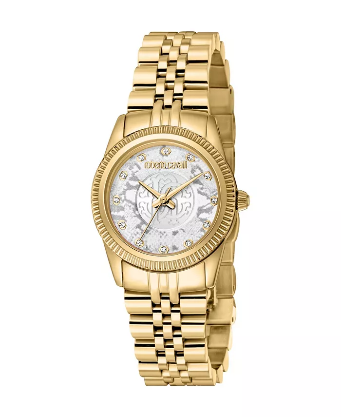 

Женские часы Quartz с позолоченным корпусом из нержавеющей стали, 28 мм Roberto Cavalli