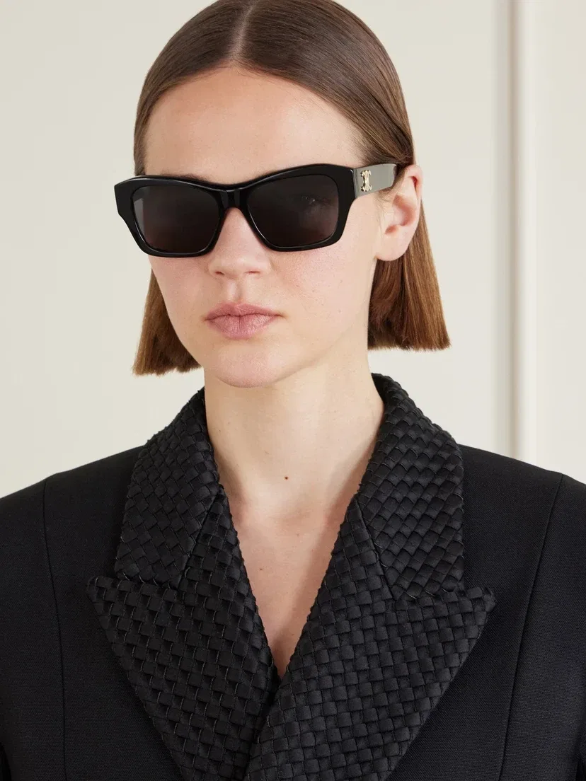 Квадратные ацетатные солнцезащитные очки Triomphe CELINE EYEWEAR, черный — фото 2