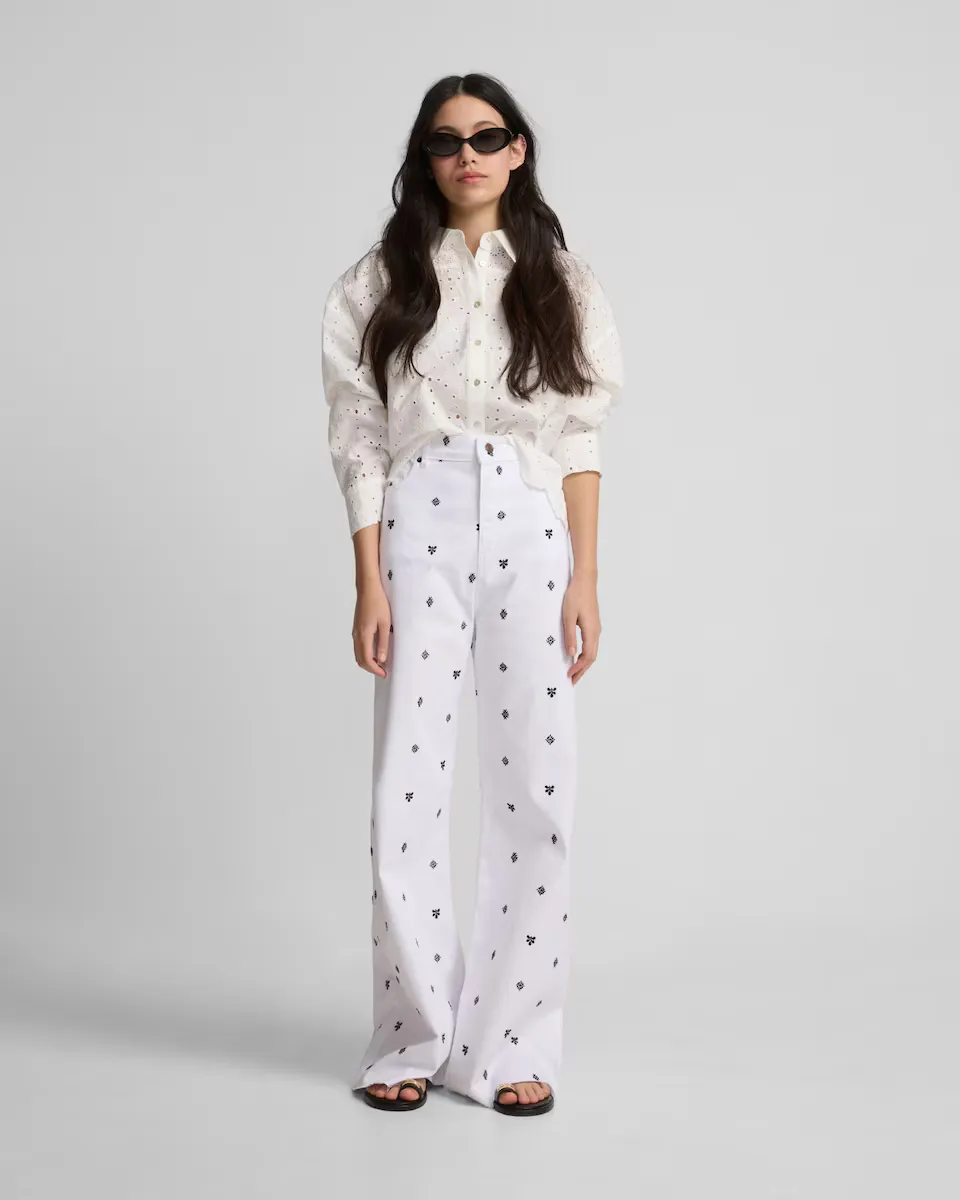 

Женские джинсовые брюки вышитые ikat белый Silbon