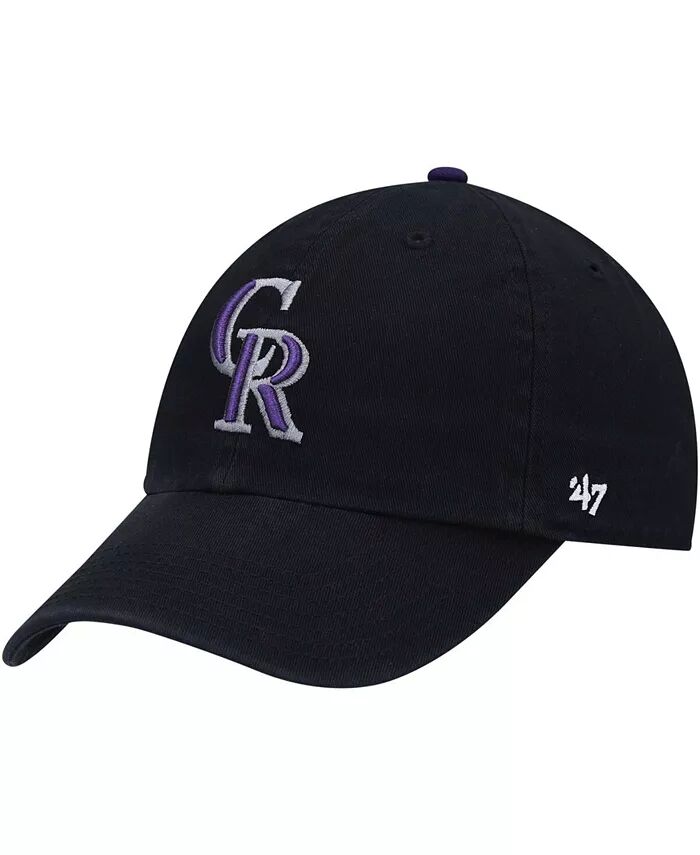 

Мальчики Черный Colorado Rockies Team Logo Clean Up Регулируемая кепка '47 Brand