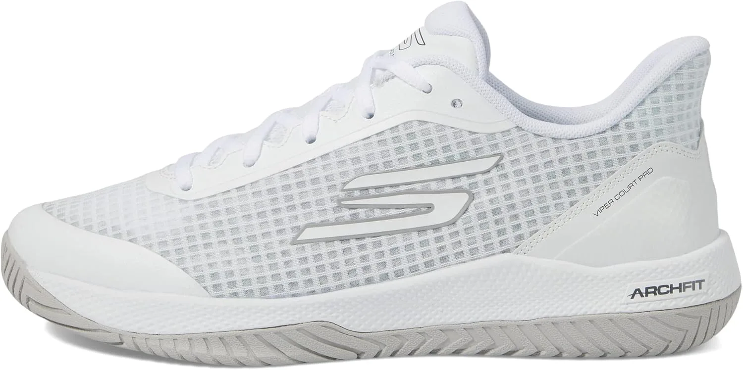 Мужские кроссовки Skechers Viper Court - спортивные кроссовки для пиклбола, подходящие для игры в помещении и на открытом воздухе, с поддержкой свода стопы, белый — фото 4