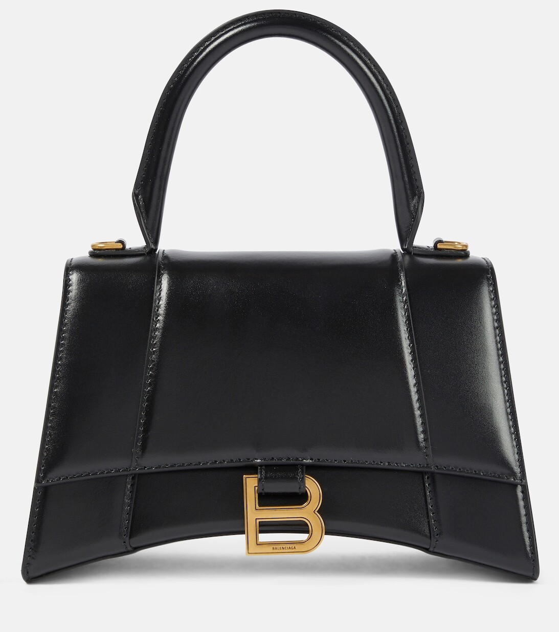 

Маленькая кожаная сумка через плечо Hourglass Balenciaga, черный