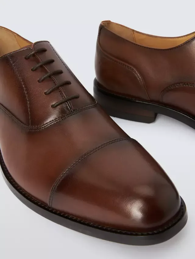 Классические кожаные оксфордские туфли John Lewis, Brown Mid — фото 4