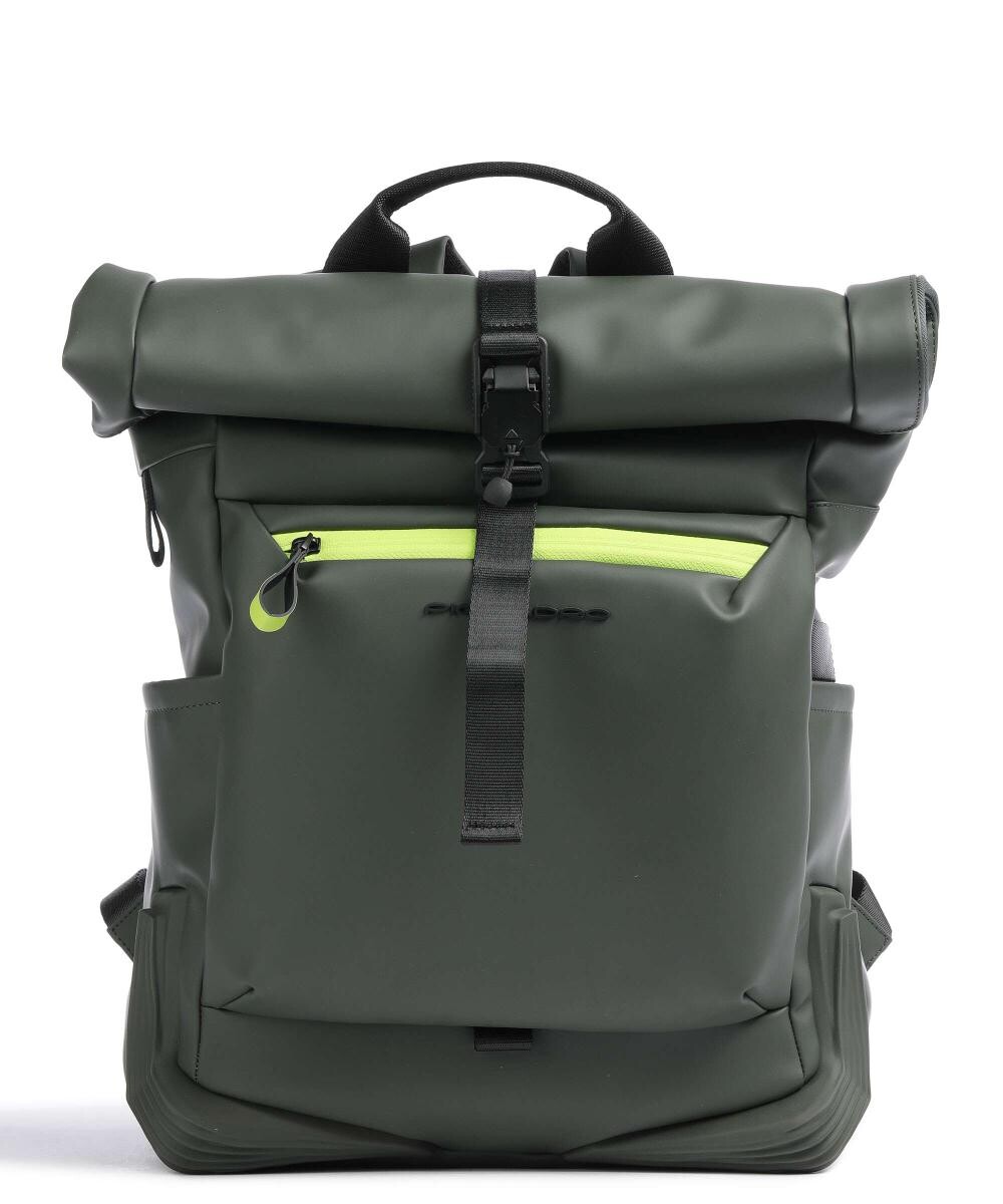 

Рюкзак Corner 2.0 RFID Rolltop 15″ из полиуретана Piquadro, зеленый