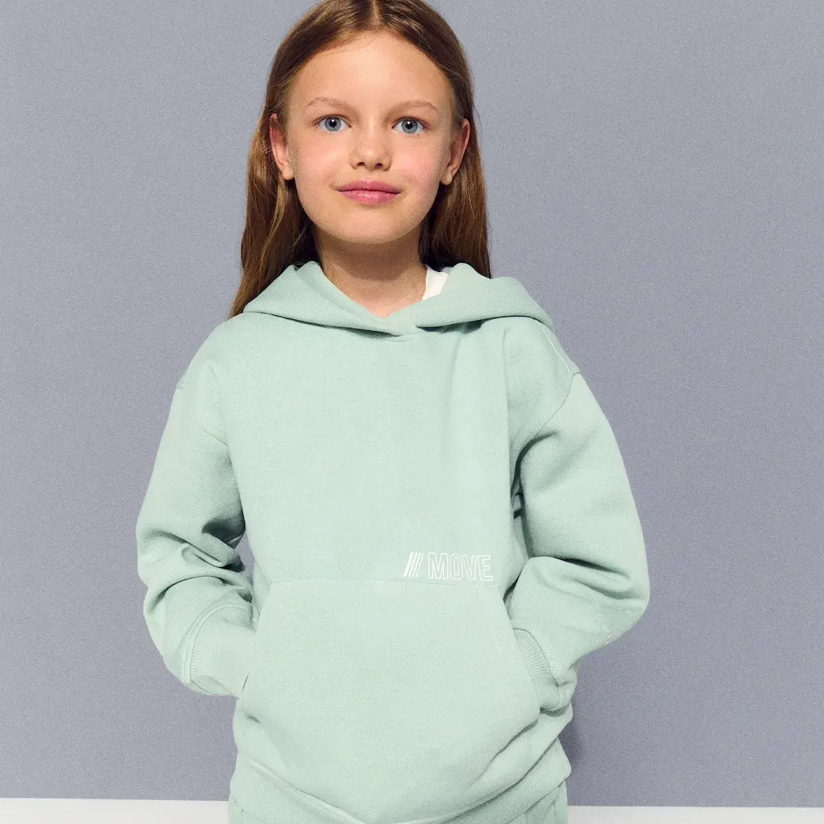 

Теплый спортивный худи с капюшоном для девочки Boomerang, синий