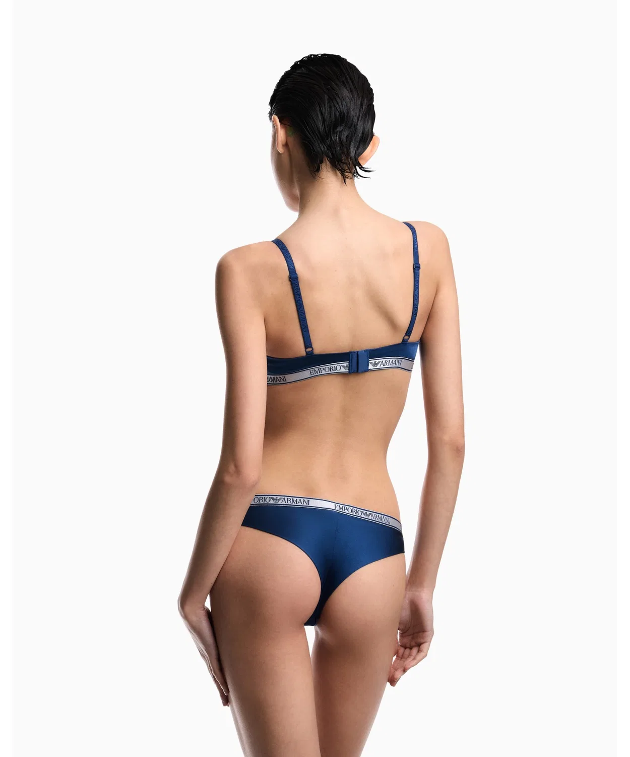 Бюстгальтер push-up Emporio Armani ASV Iconic из микрофибры, синий — фото 3