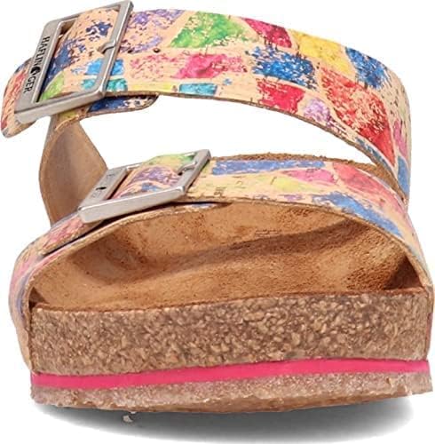 HAFLINGER Andrea Elegant кожаные сандалии с резиновой подошвой и корковой латексной стелькой Unisex, розовый — фото 3