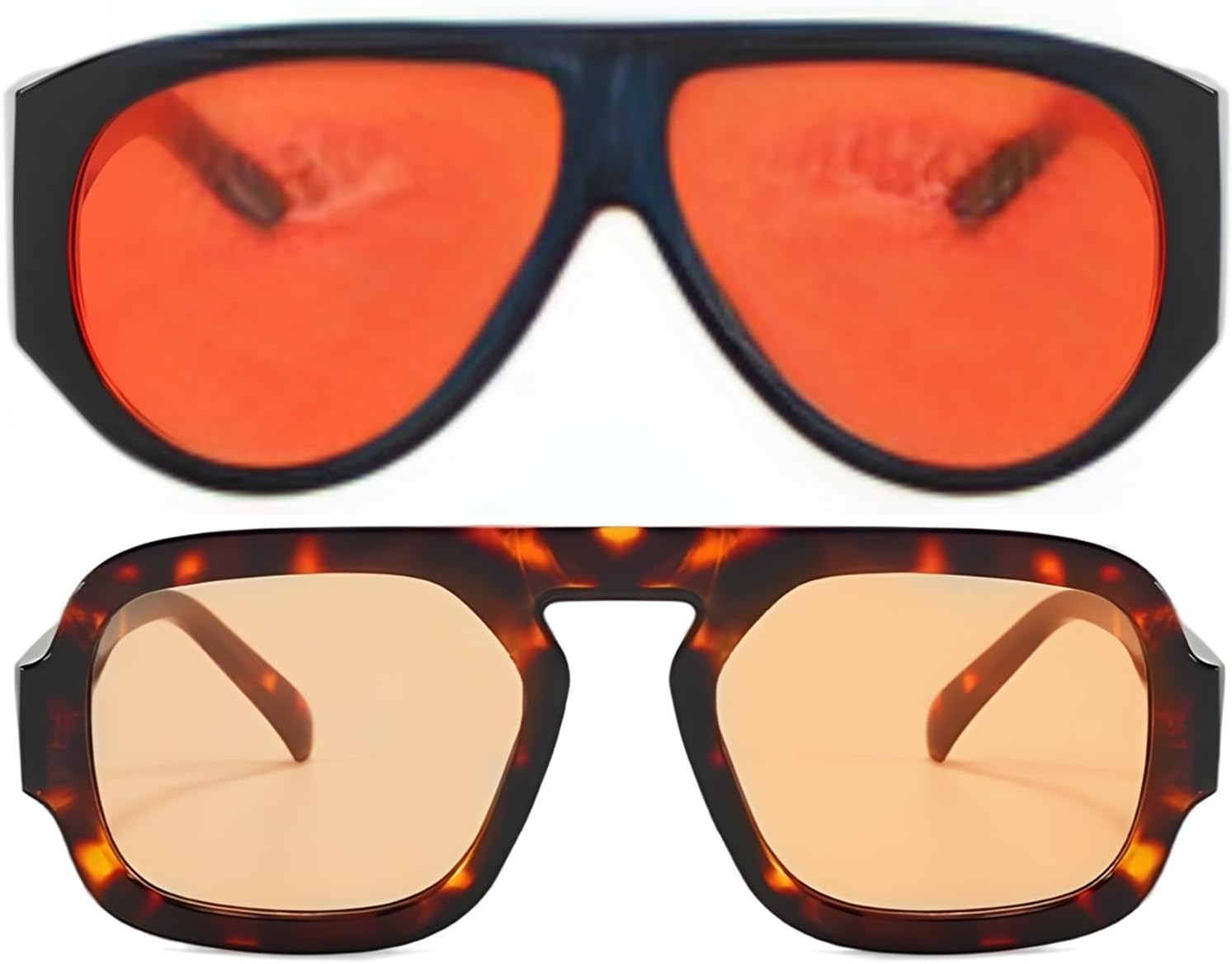 

ADE WU Модные солнцезащитные очки-авиаторы в стиле ретро 70-х, увеличенного размера, винтажные, стильные, тренд 2025 года, черные, черепаховая оправа, тонированные линзы