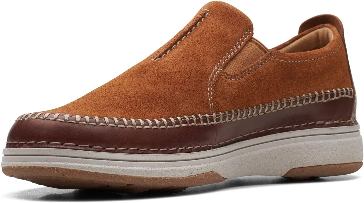 Мокасины мужские Clarks, темно-коричневый комби — фото 2