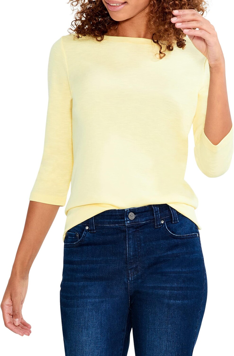 

Футболка NIC+ZOE 3/4 Sleeve Boat Tee, цвет Chamomile