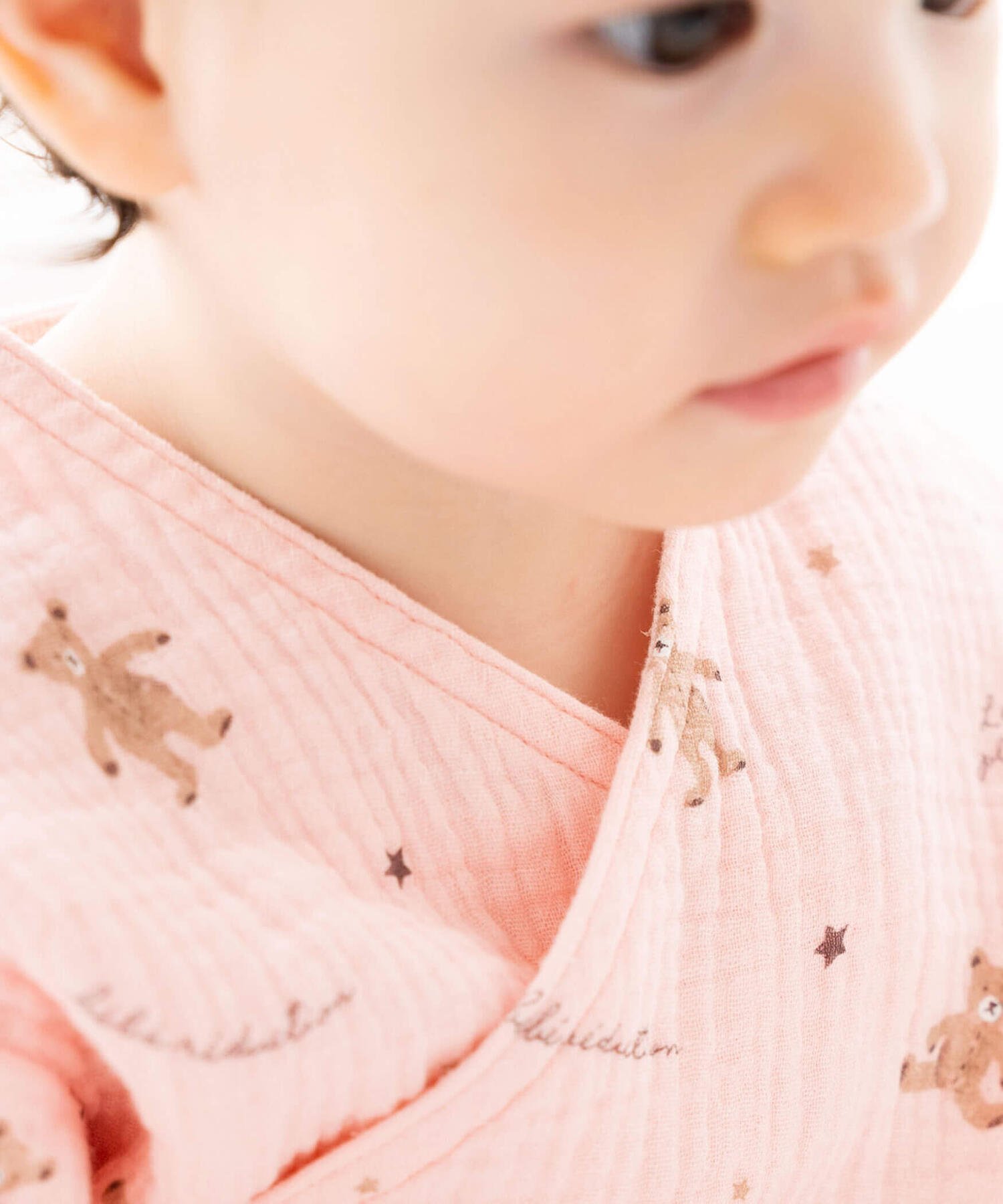 Комбинезон-халат из марли с принтом в виде медведя (70-90 см) Fillot de bebe reduction, Pink — фото 3