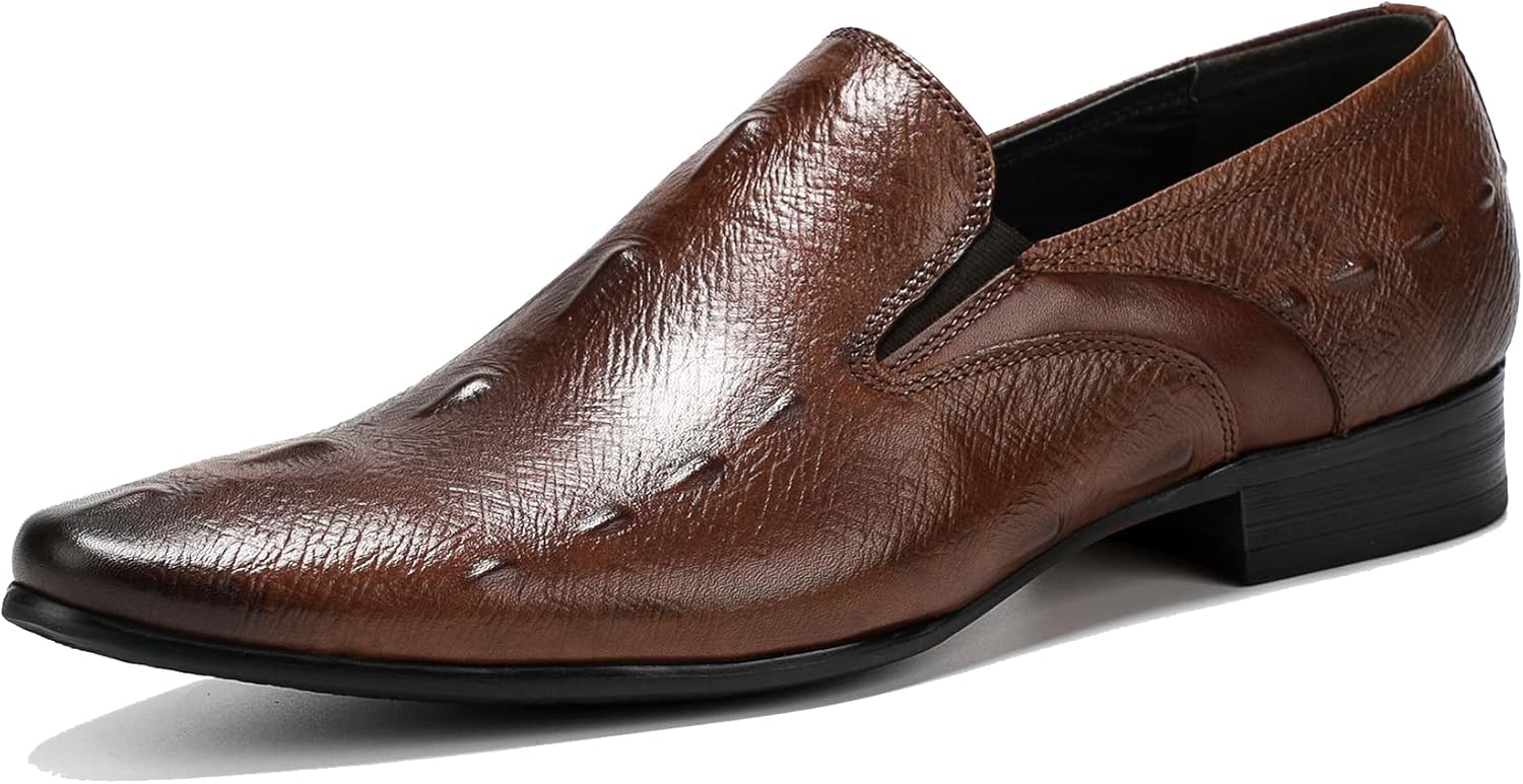 

Мужские лоферы Santimon на шнуровке, с отделкой под аллигатора, формальные кожаные лоферы, удобные, стильные деловые туфли для прогулок, коричневый