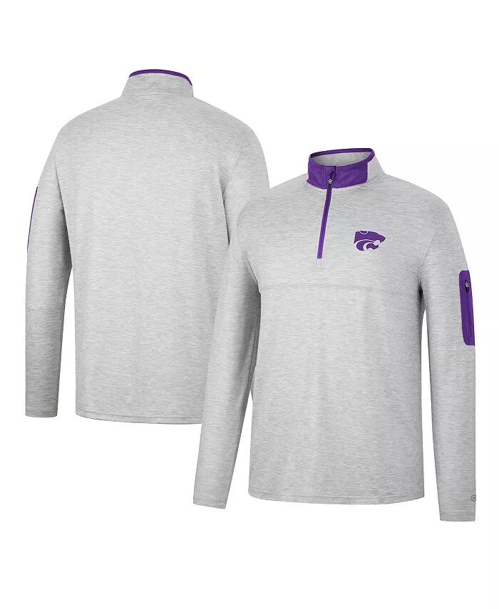 

Мужская серо-фиолетовая толстовка Kansas State Wildcats Country Club Windshirt с застежкой-молнией на четверть длины Colosseum