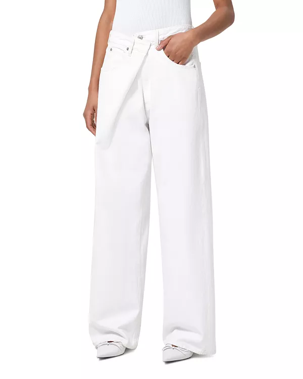 

Джинсы Vana Fold в цвете "молочный коктейль" Agolde, белый