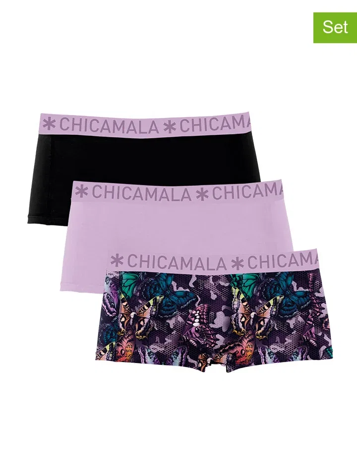 Боксеры набор из 3 штук Muchachomalo, черный/фиолетовый