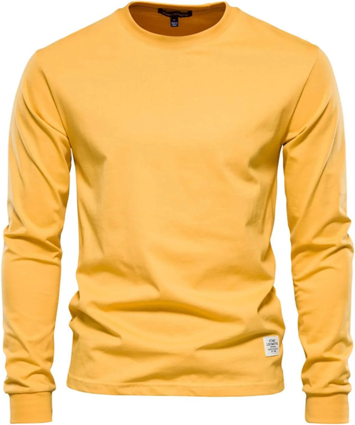 

Ymosrh мужская модная футболка с длинным рукавом, casual, crew neck, размеры M-3XL