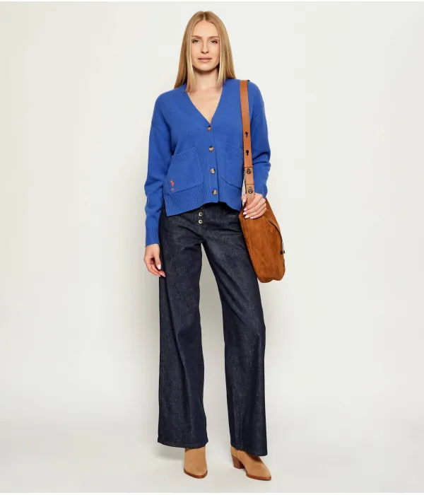Шерстяной кардиган Loose fit Polo Ralph Lauren, синий — фото 2