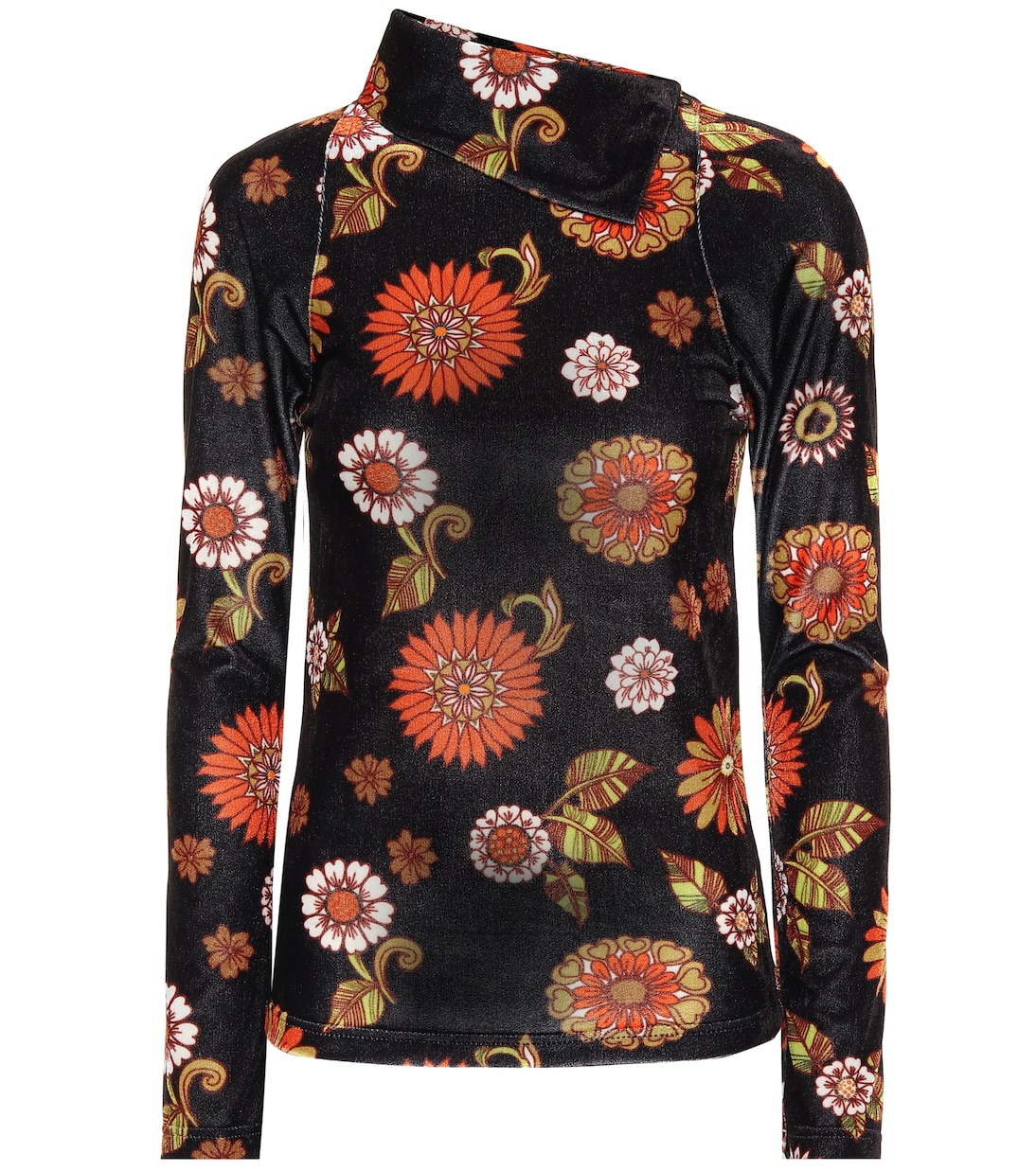 

Водолазка из велюра с цветочным принтом Dodo Bar Or, Sun Black