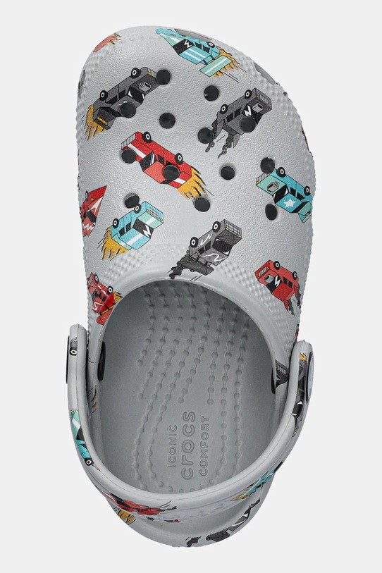 Классические шлепанцы с принтом гоночных машин для детей Crocs, серый — фото 4