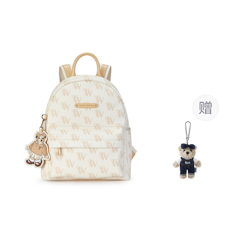 

Teenie Weenie Женский рюкзак ПУ кремово-абрикосовый желтый, [Gift Bear Charm Combo Set]Cream Apricot Yellow