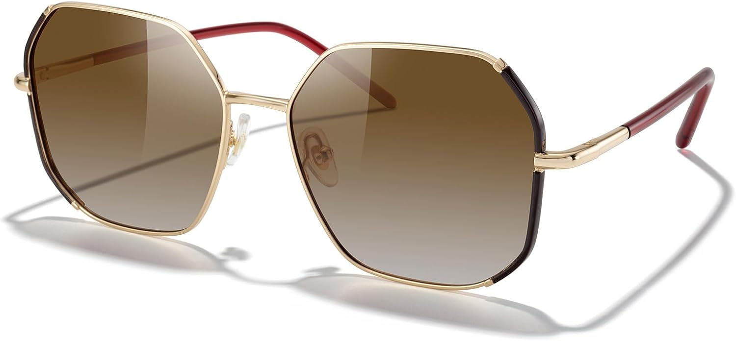 

Модные солнцезащитные очки MERRY'S в крупной квадратной металлической оправе для женщин, плоские линзы, защита от УФ-излучения, брендовая модель S6058, Gold&brown Frame/Brown Gradient Lens