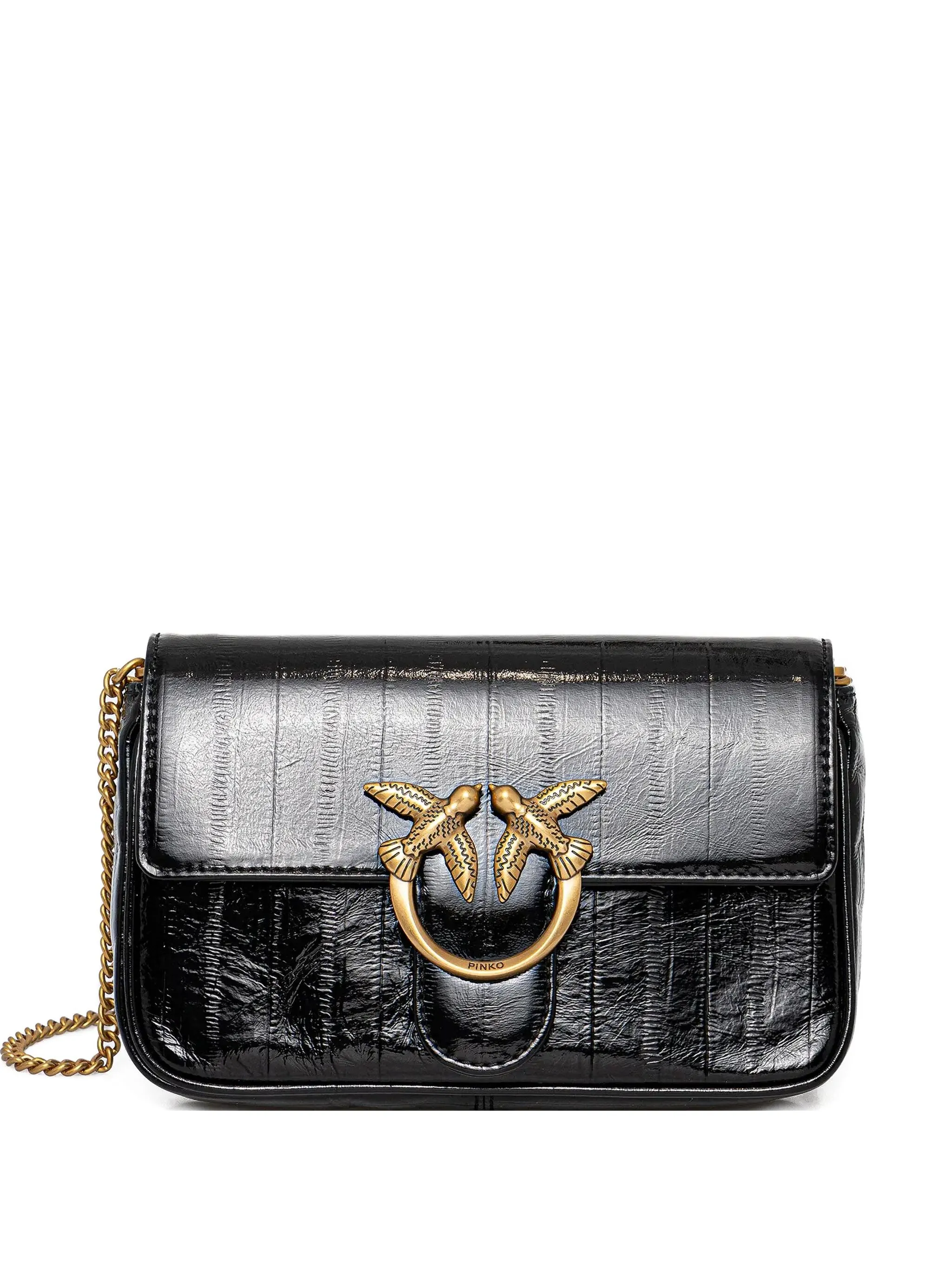 

Мини-сумка через плечо с логотипом Pinko, черный