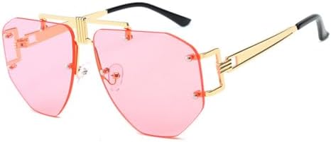 

Солнцезащитные очки большого размера без оправы для женщин, винтажные солнцезащитные очки для мужчин, очки неправильной формы, защита от ультрафиолета UV400. 2027 MTZJH, 5