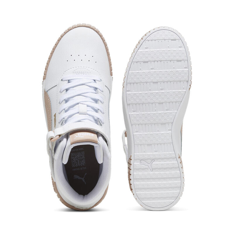 Кроссовки Carina 2.0 Mid Женские PUMA White Rose Quartz Gold Pink — фото 4