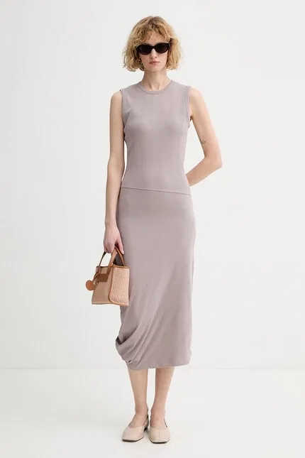 Платье асимметричное Calvin Klein, фиолетовый — фото 2