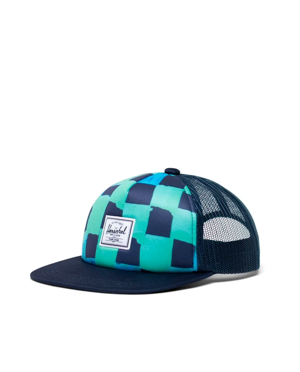 

Детская унисекс кепка из синей клетчатой ткани Herschel, синий