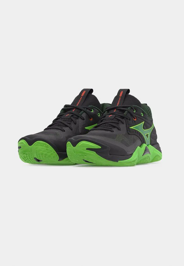 Волейбольные кроссовки wave momentum elite Mizuno, Black/Glowing Apple/Mandarin Orange — фото 3