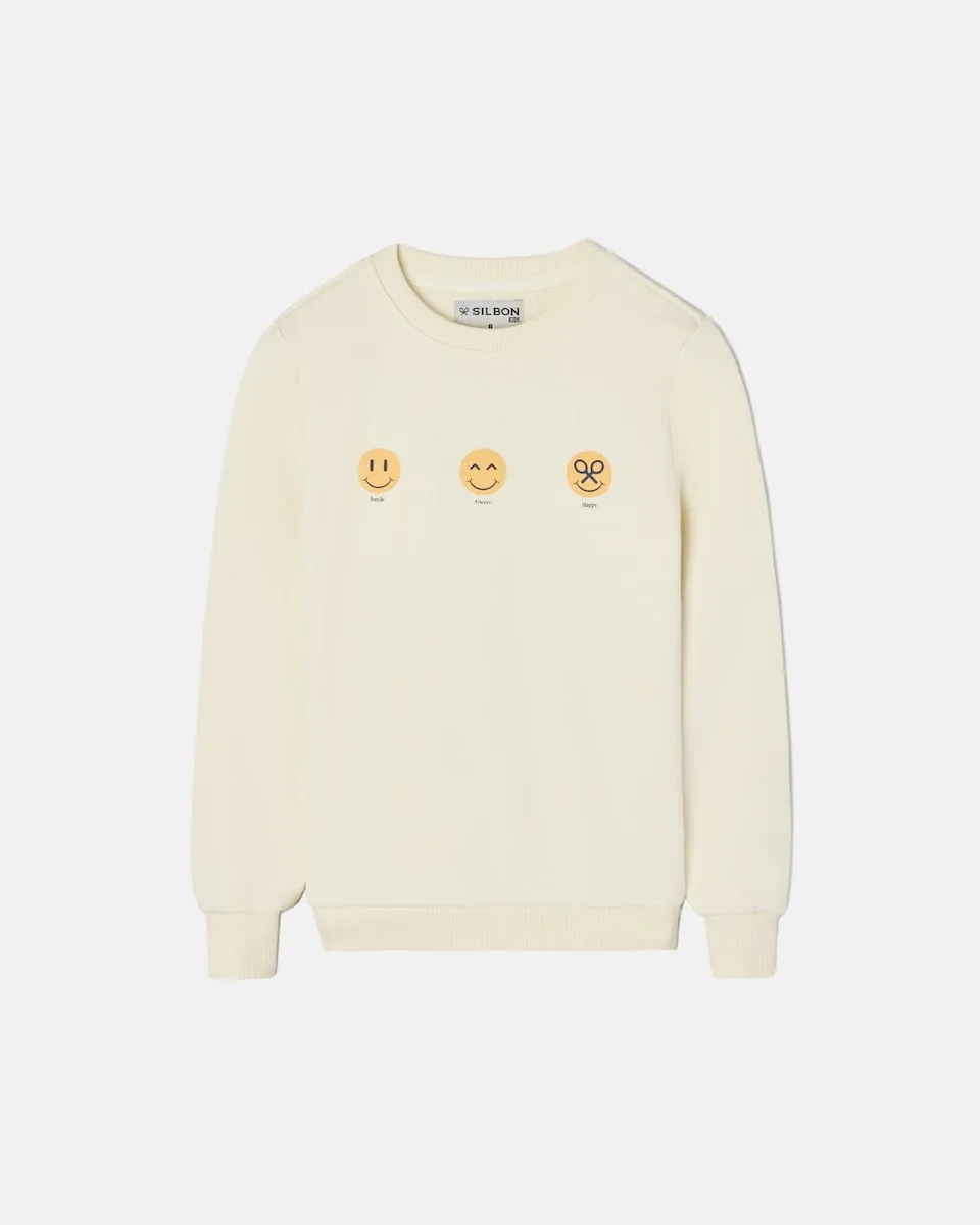 

Детская толстовка Mini Smiles с круглым вырезом Silbon, кремовый
