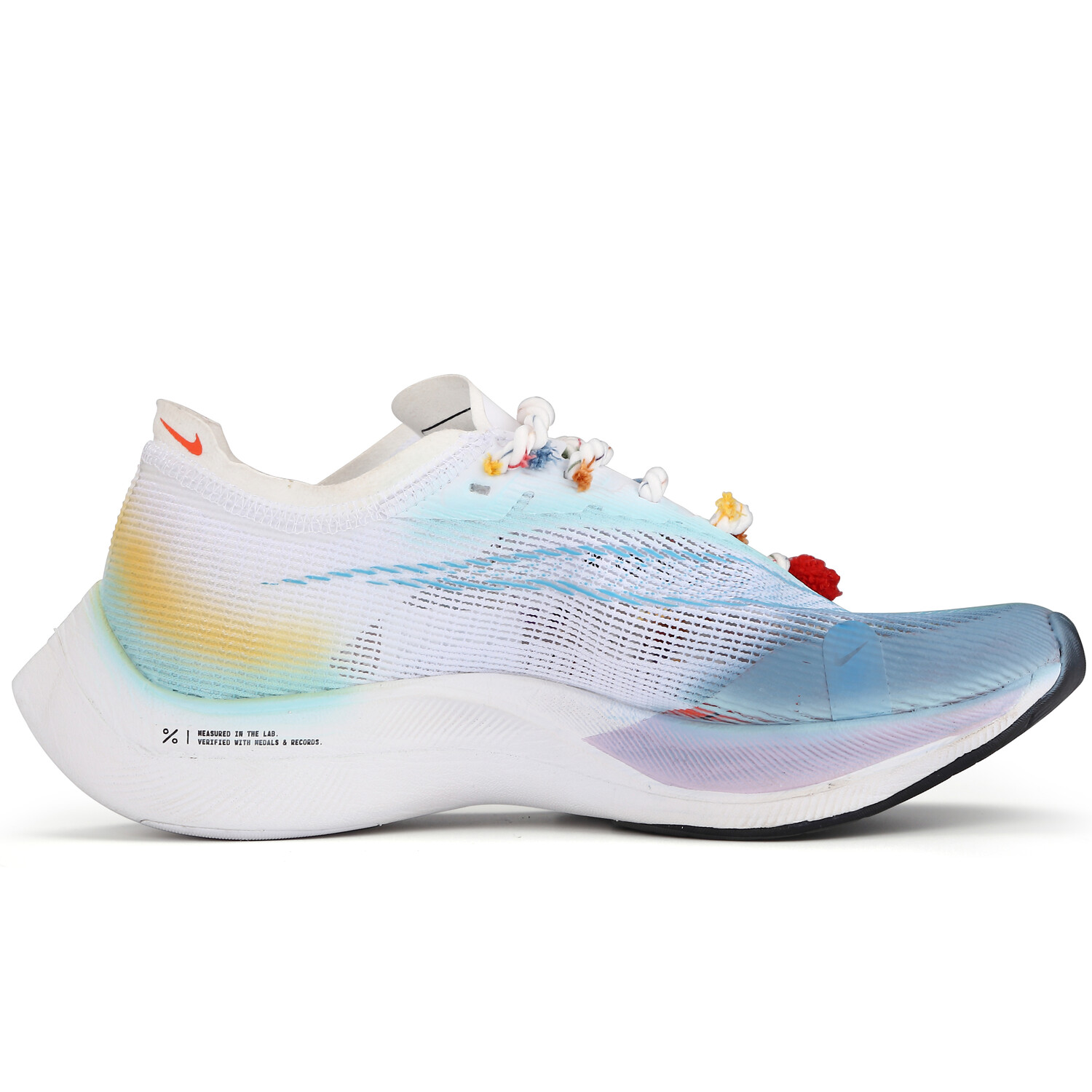 

Кроссовки женские ZoomX Vaporfly Next% 2 с низким верхом, цвет белый/красный/желтый/синий/зеленый Nike