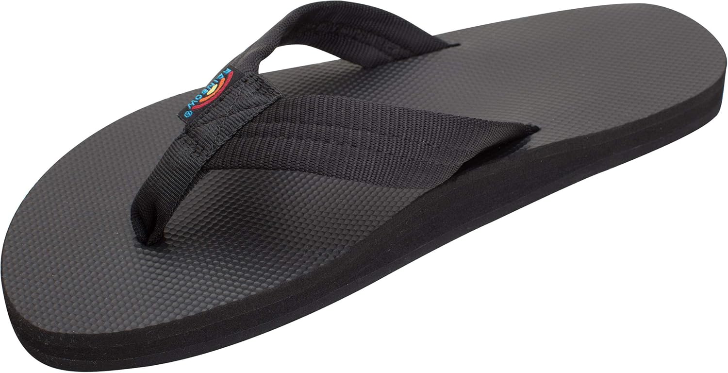 

Мужские сандалии Rainbow Single Layer Soft Top 1 с верхом из мягкого материала и ремешком из нейлона, наполненным EVA Rainbow Sandals, черный