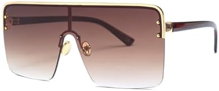 

Солнцезащитные очки большого размера 2027 года для женщин, с зеркальными линзами, плоской верхней частью, для мужчин, большие винтажные очки с градиентным переходом MTZJH, 3