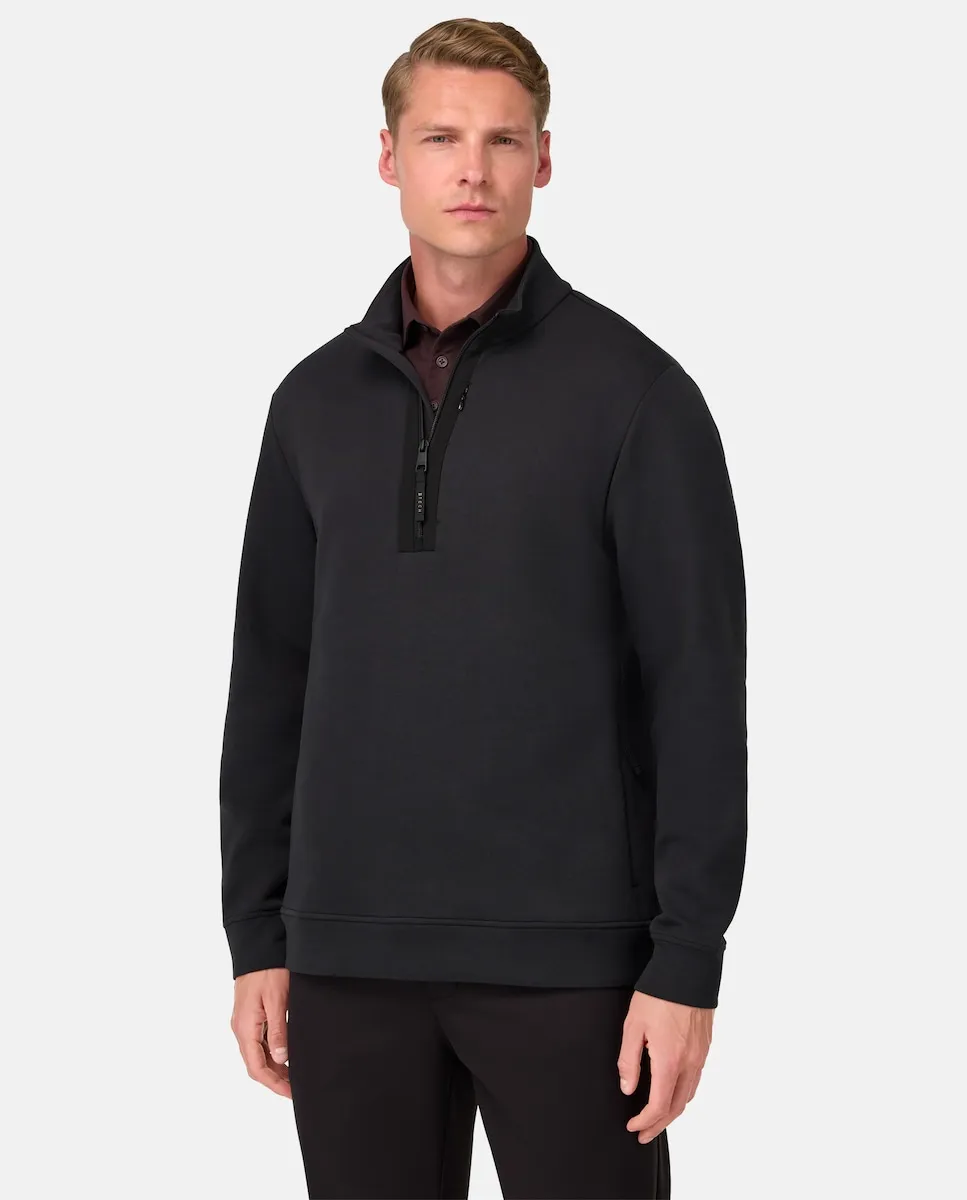 

Свитшот с высоким воротником из неопрена с хлопковой смесью Boggi Milano, черный