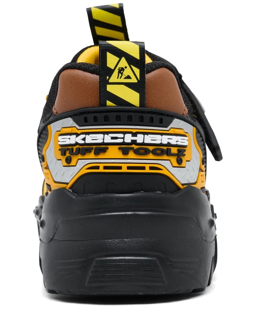 Детские повседневные кроссовки Mega-Flex Lite - Tuff Toolz с застежкой-ремешком от Finish Line Skechers, желтый, черный — фото 4