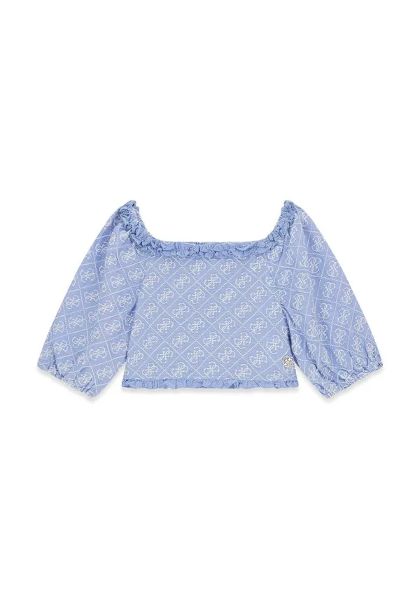 Блузка-Оксфорд с открытыми плечами Guess, G Logo Blu Indigo C