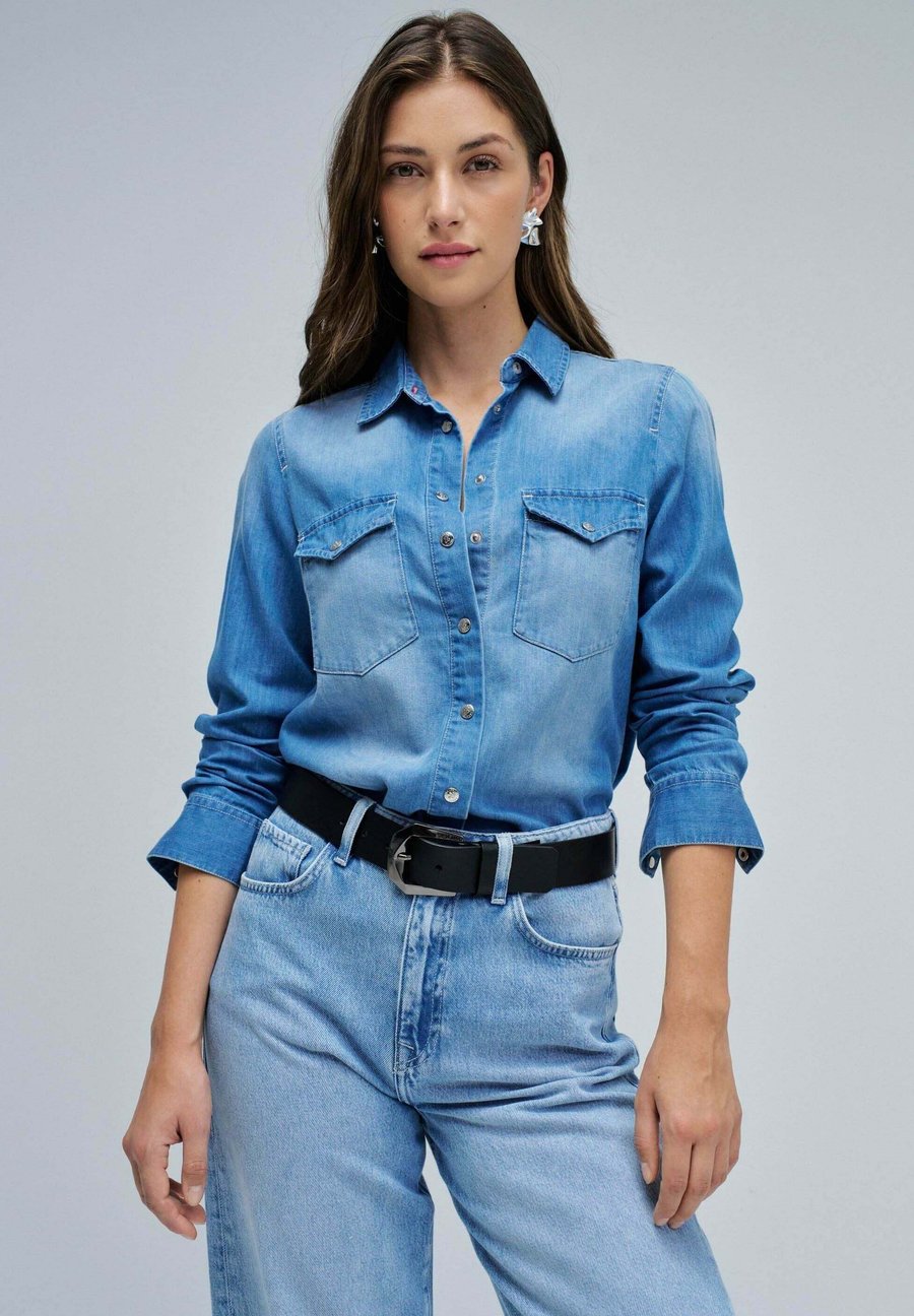

Блуза Salsa Jeans Button-down blouse, Blau/Blue
