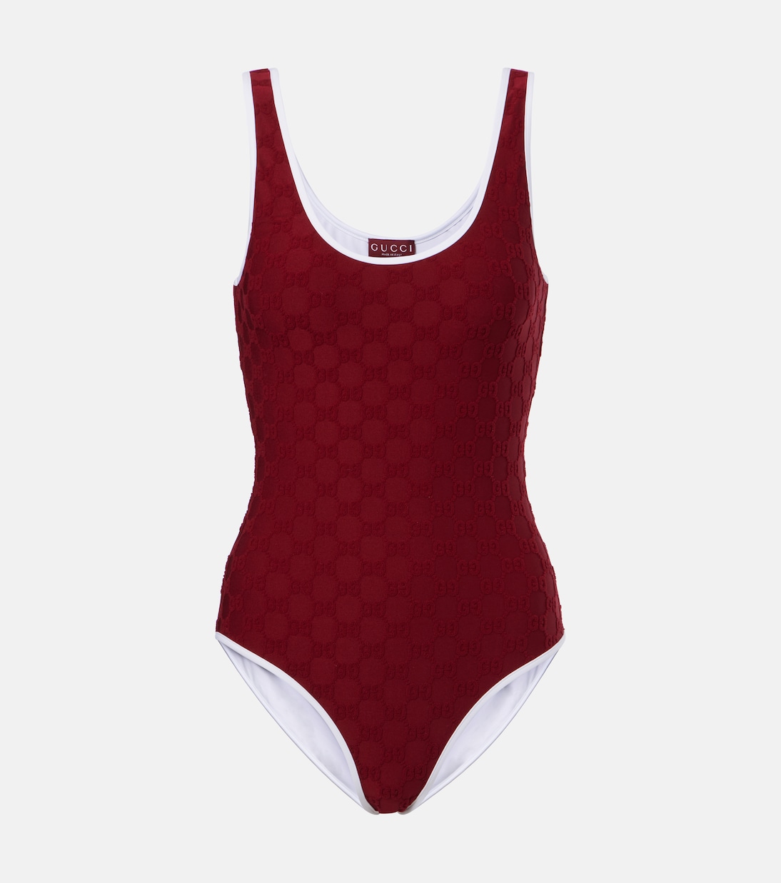 

Купальник GG из махровой ткани Gucci, Rosso Ancora/White/M