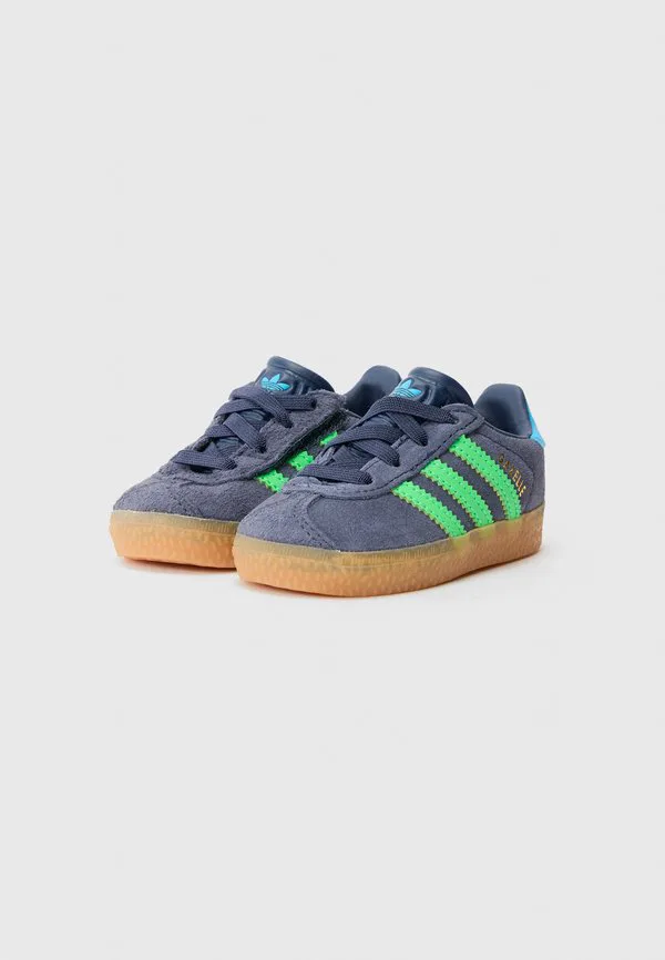 Детские туфли gazelle унисекс Adidas Originals, Shadow Navy/Screaming Green/Lucid Aquamarine — фото 2