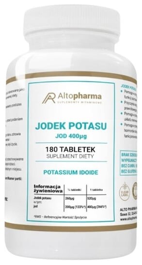 

AltoPharma, Йодид калия Йодид 400 мкг Йодид калия, 180 таблеток. Inna marka